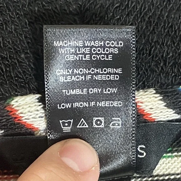 Ali Miles Sweater Womens Large Multicolor Lagenlook Artsy Colorful Pocket Cowl L - Picture 12 of 16